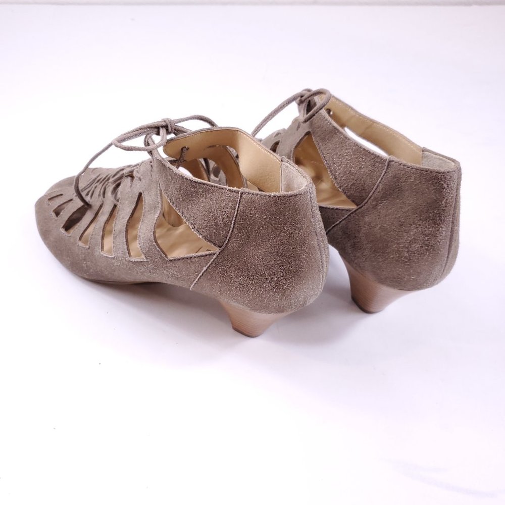 Paul Green Prague Lace Up Peep Toe Bootie Heel Sandals - Picture 5 of 7